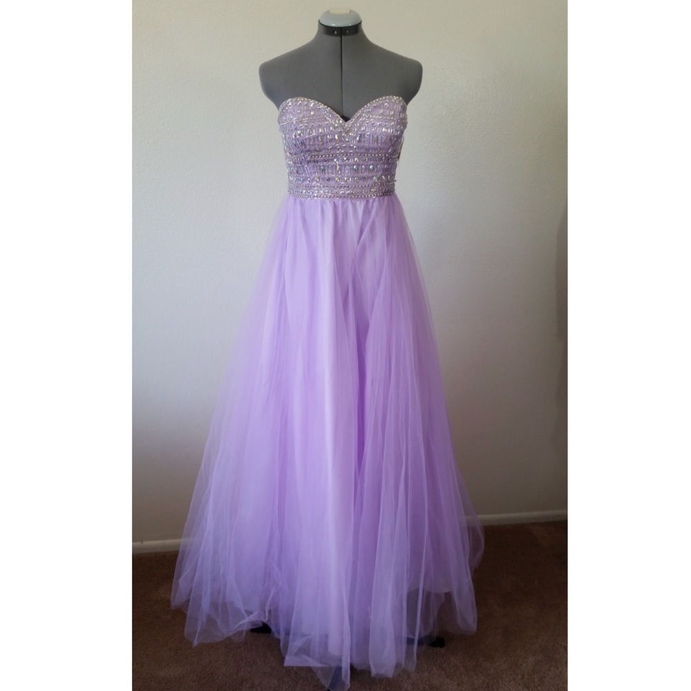 New Windsor long purple embellished dress